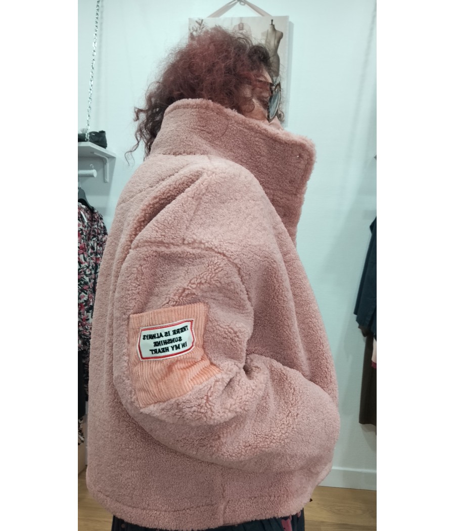 blouson - rose - sweety - rue - mazarine - rougefantomasnoir.com