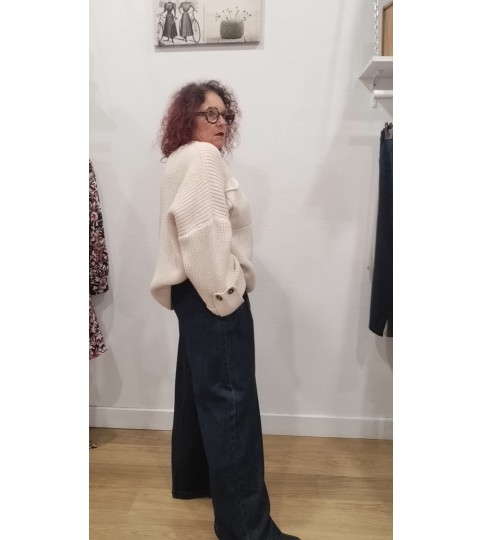 Pantalon palazzo en denim Texas Rue Mazarine