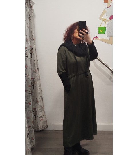 Robe longue kaki avec poches Pan