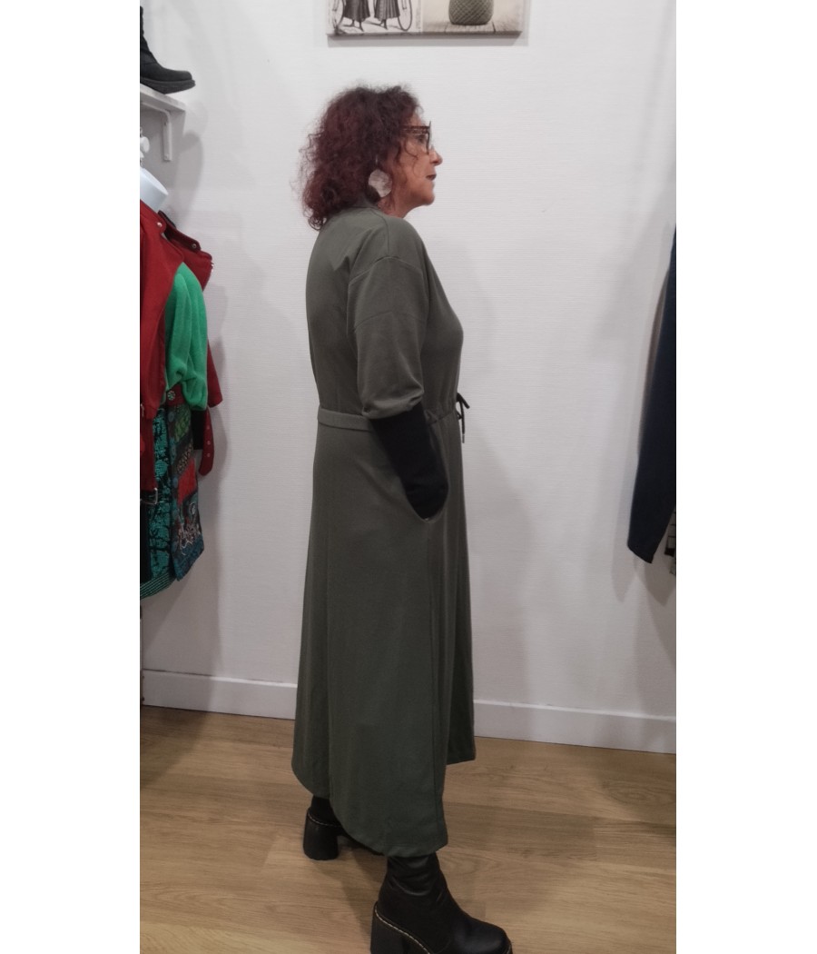 robe - longue - kaki - avec - poches - pan - rougefantomasnoir.com