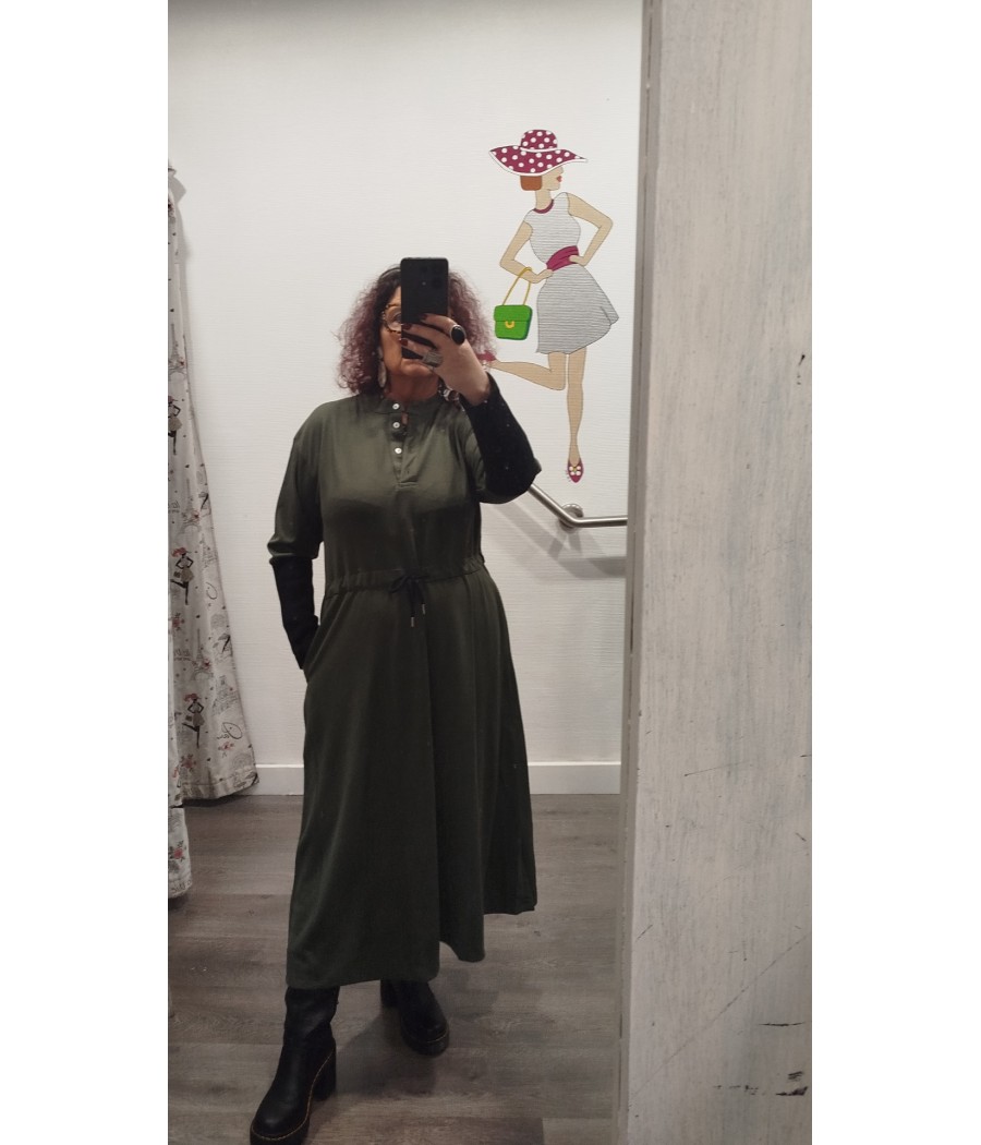 robe - longue - kaki - avec - poches - pan - rougefantomasnoir.com