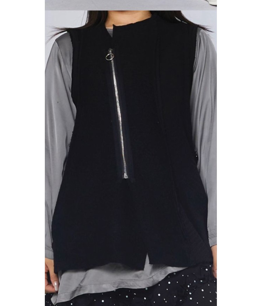 gilet - noir - sans - manches - destructuré - wendy - trendy - rougefantomasnoir.com