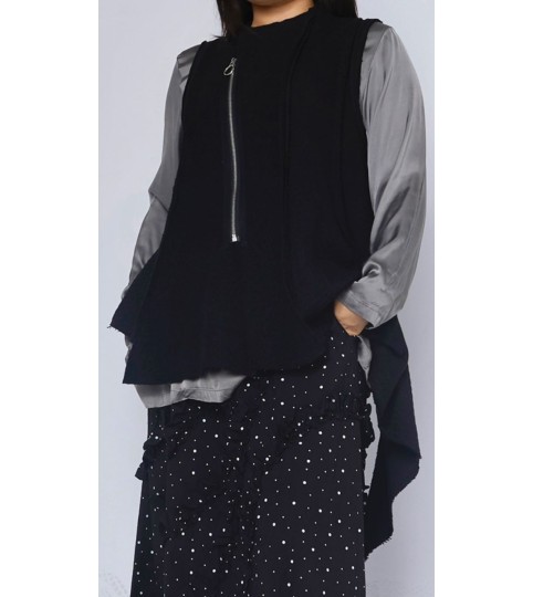 Gilet noir sans manches destructuré Wendy trendy