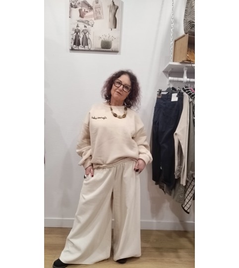 Pantalon en velours beige Sabini