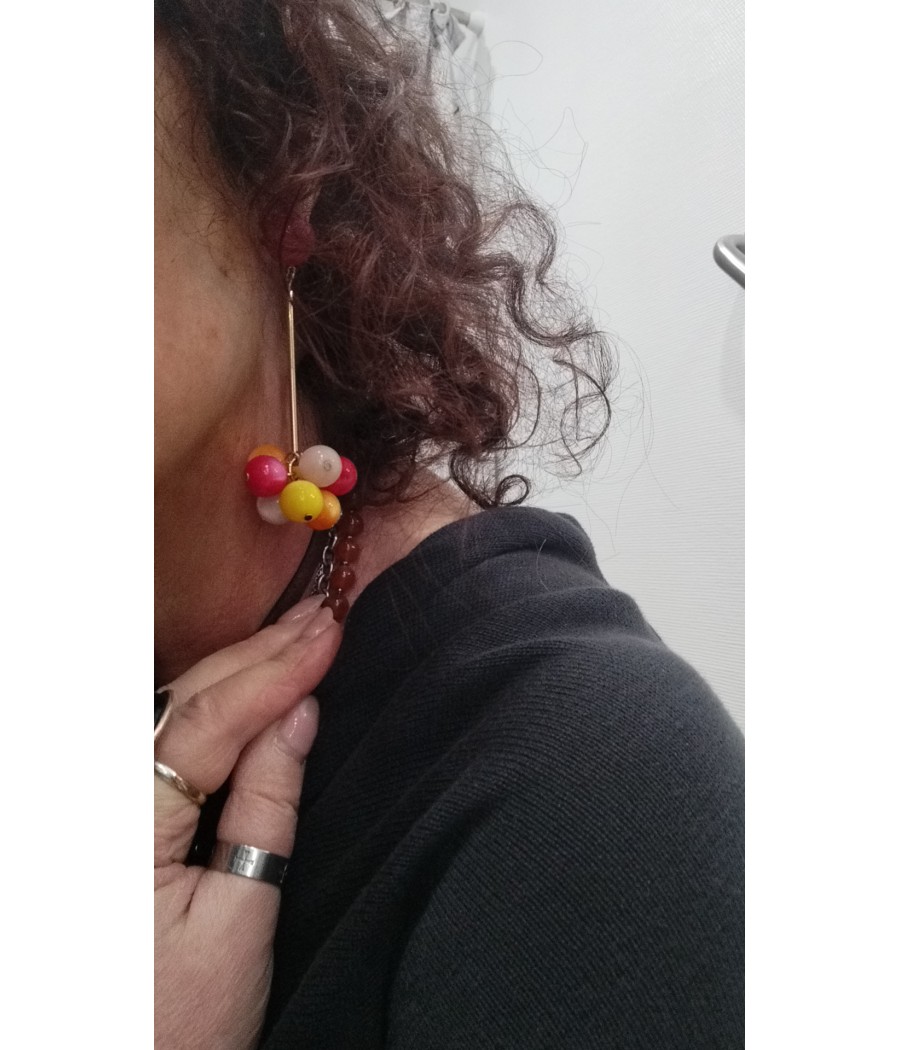 boucles - d'oreilles - grappe - francine bramli - rougefantomanoir.com