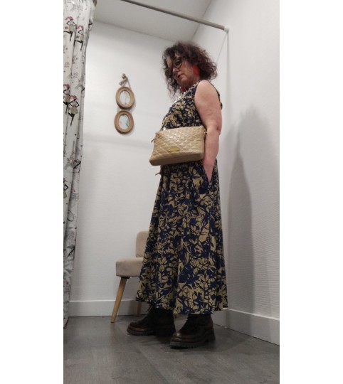 Robe longue fluide MDM – robe femme imprimée en viscose