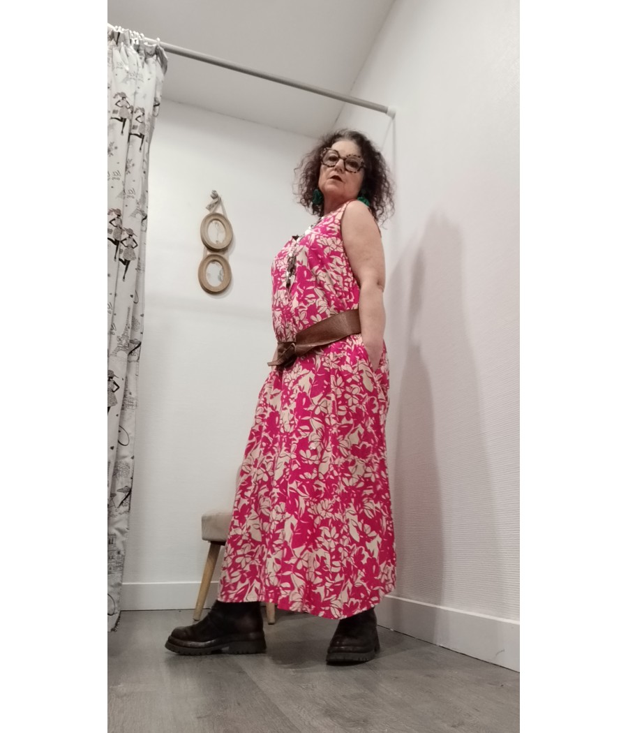 Robe longue fluide MDM – robe femme imprimée en viscose